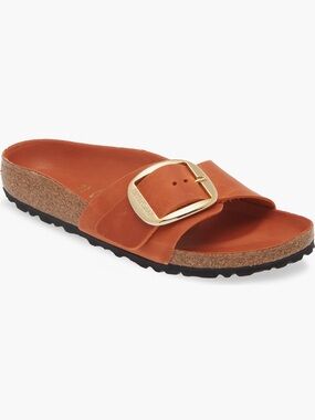 Birkenstock Women's Madrid Big Buckle Slide - burnt orange